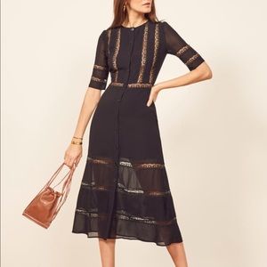 Reformation Surrey Dress in Black